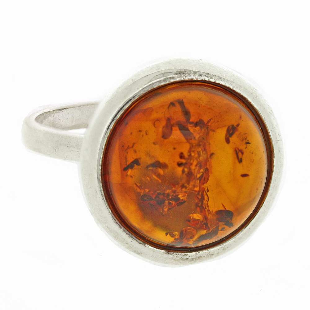 Classic Amber Large Flower Back Ring