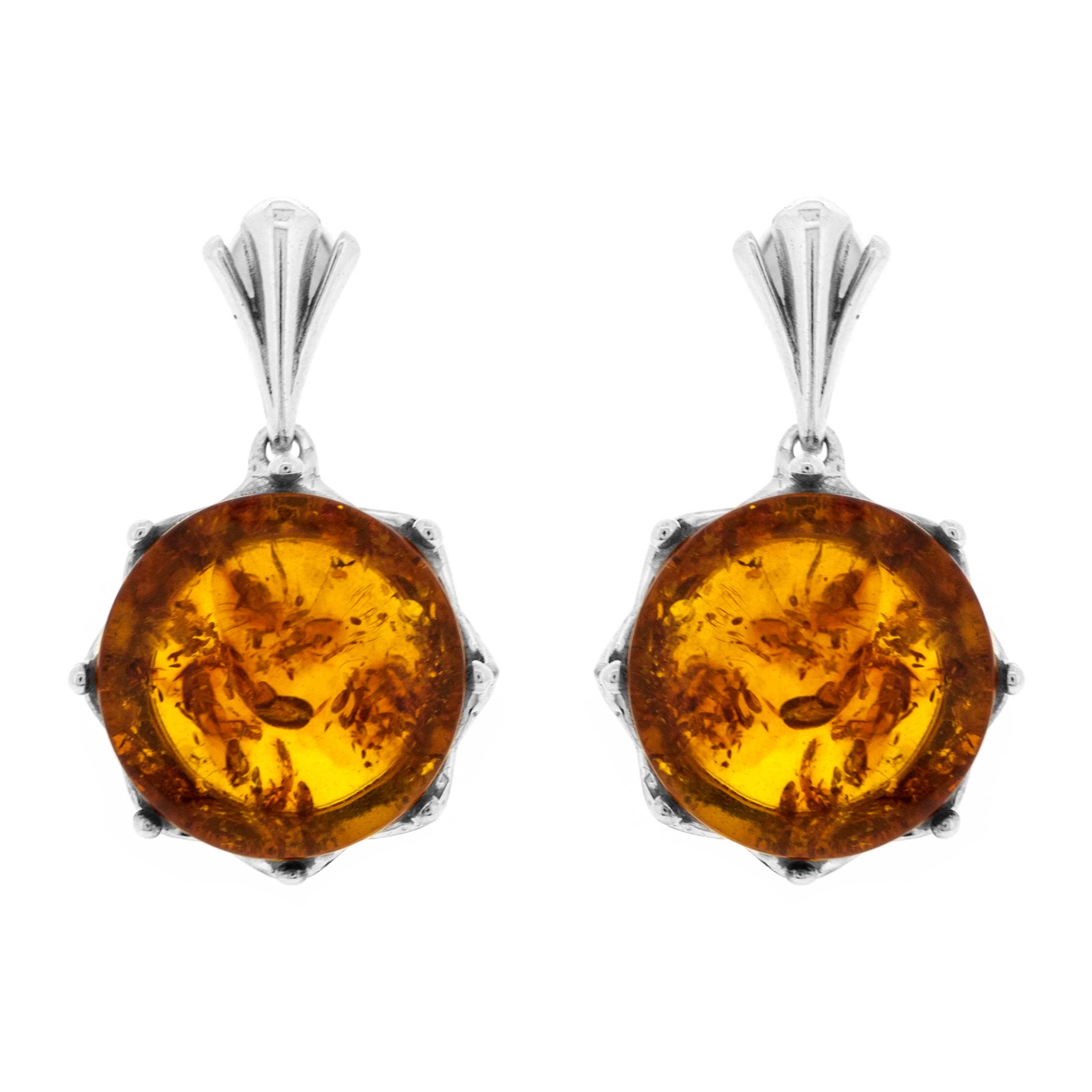 Classic Amber Wave Crown Earrings