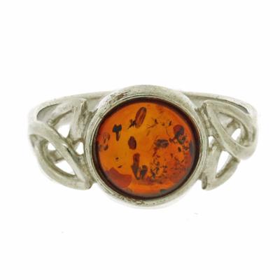 Classic Amber Celtic Ring