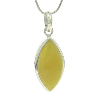 Pure Amber Chunky Marquise Pendant