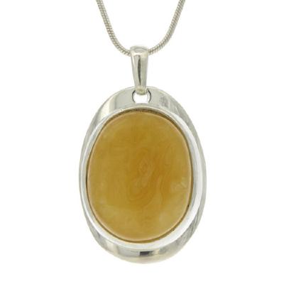 Pure Amber Picture Set Oval Pendant