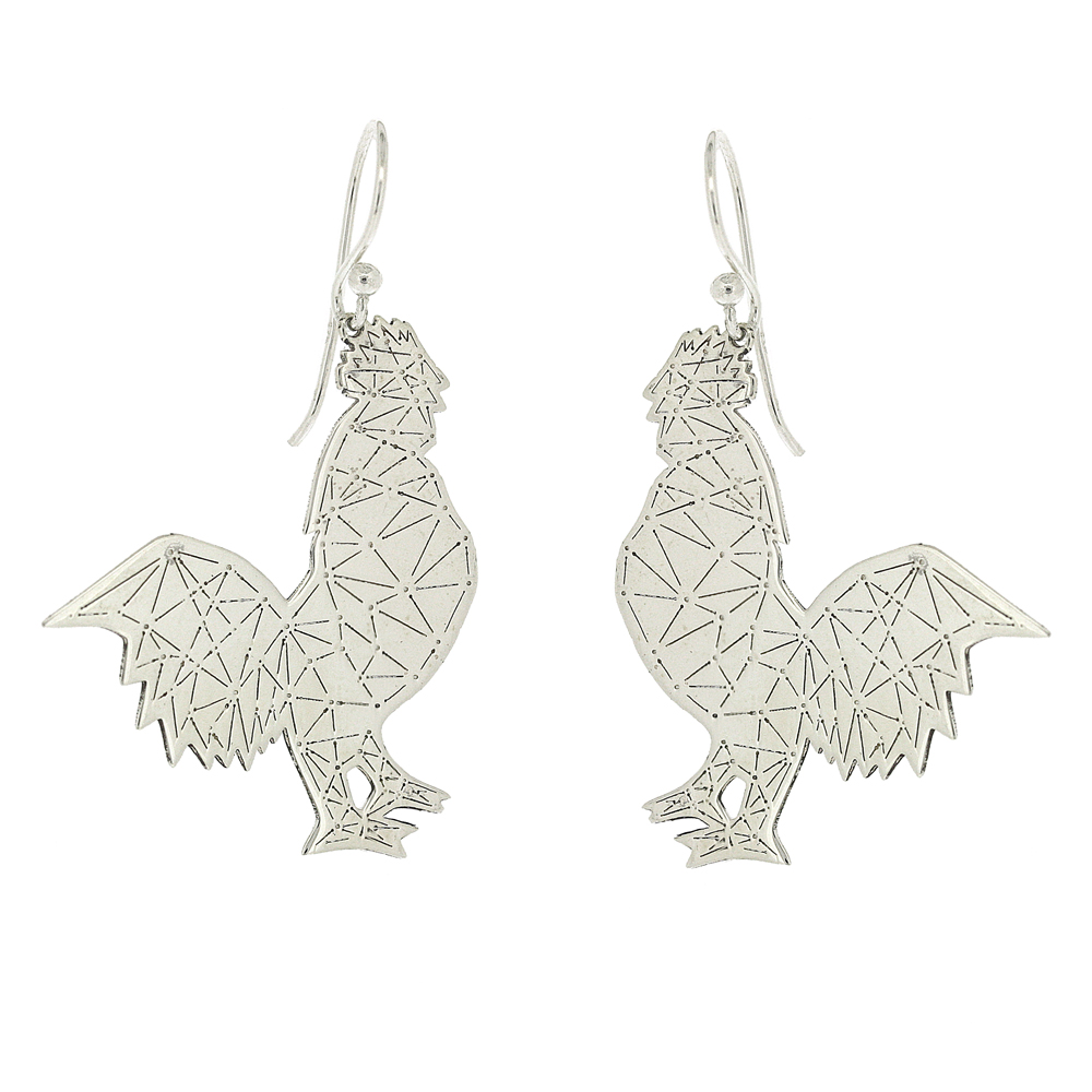 Simply Silver Rooster Earrings