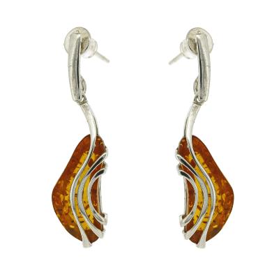 Amber Art Trilogy Wave Earrings