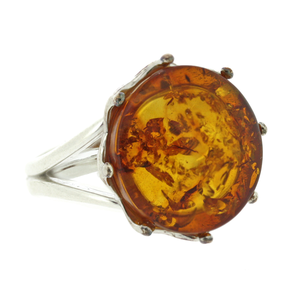 Classic Amber Wave Crown Ring