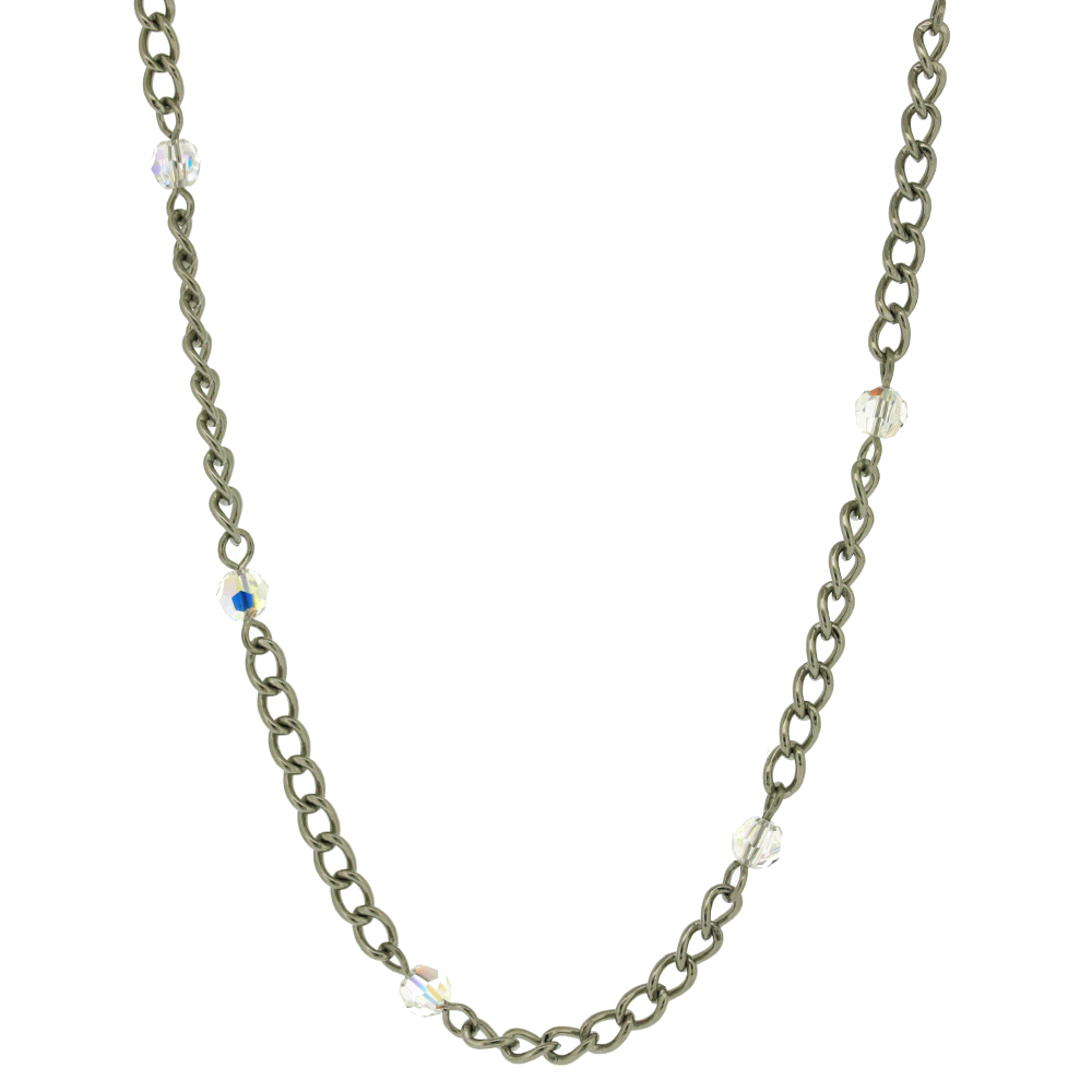 Nova Steel Linked Necklace with Crystals