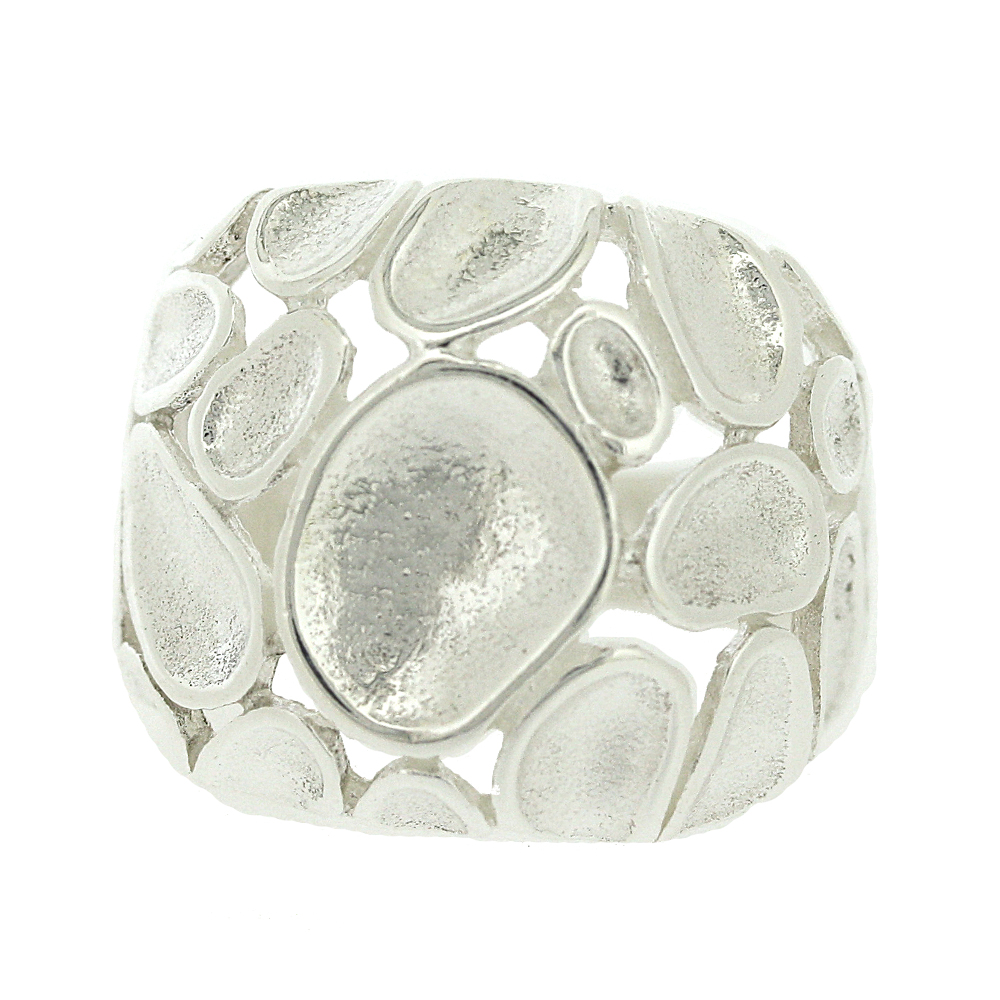 Simply Silver Concave Pebble Ring