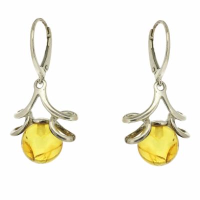 Amber Art Swirls Drop Earrings