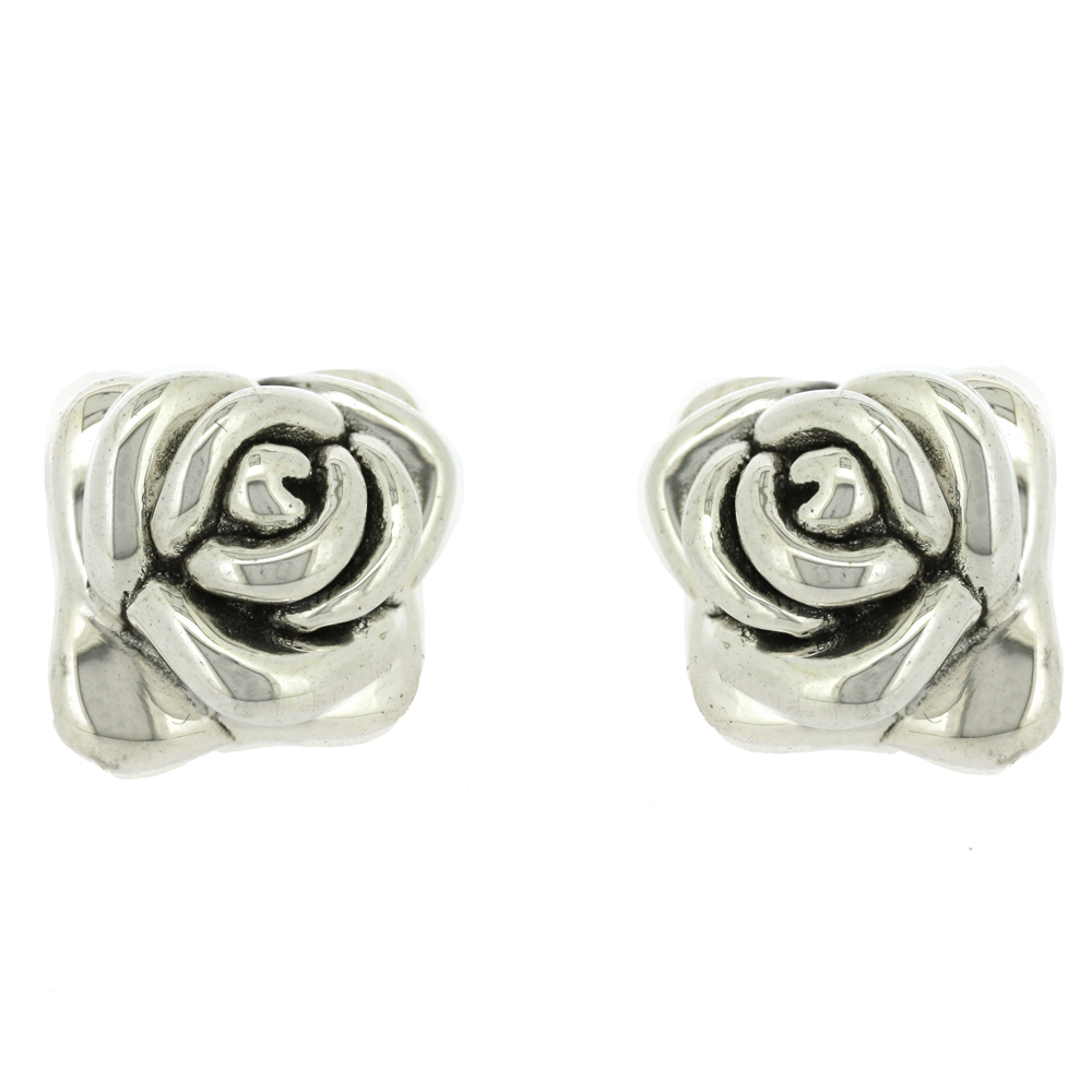 Simply Silver Rose Stud Earrings