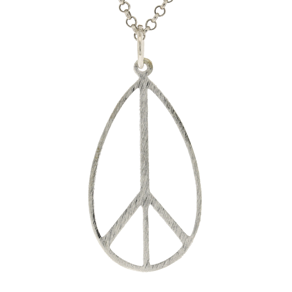 Simply Silver Long Peace Sign Pendant