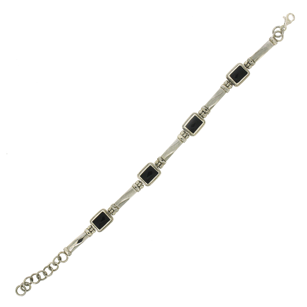 Rectangle Stone Linked Bracelet