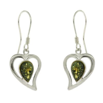 Amber Romance Heart Earrings