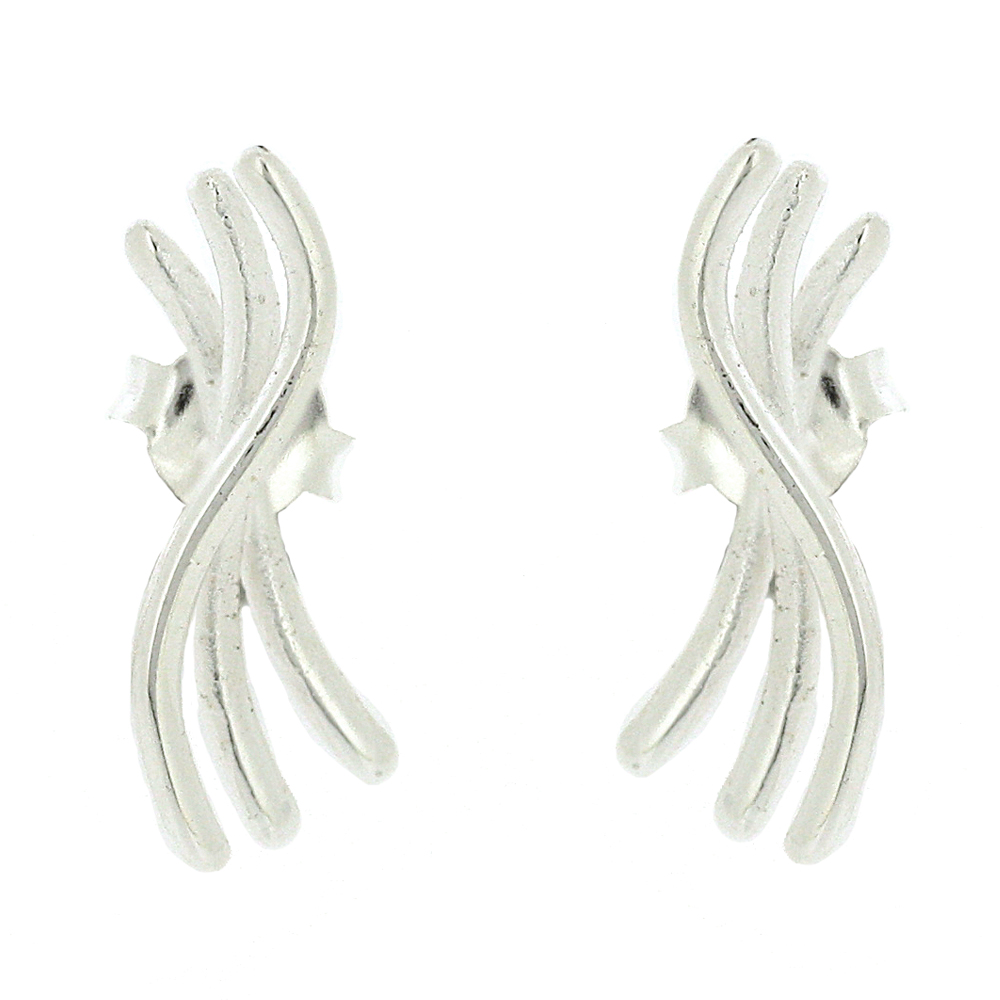Simply Silver Currents Stud Earrings