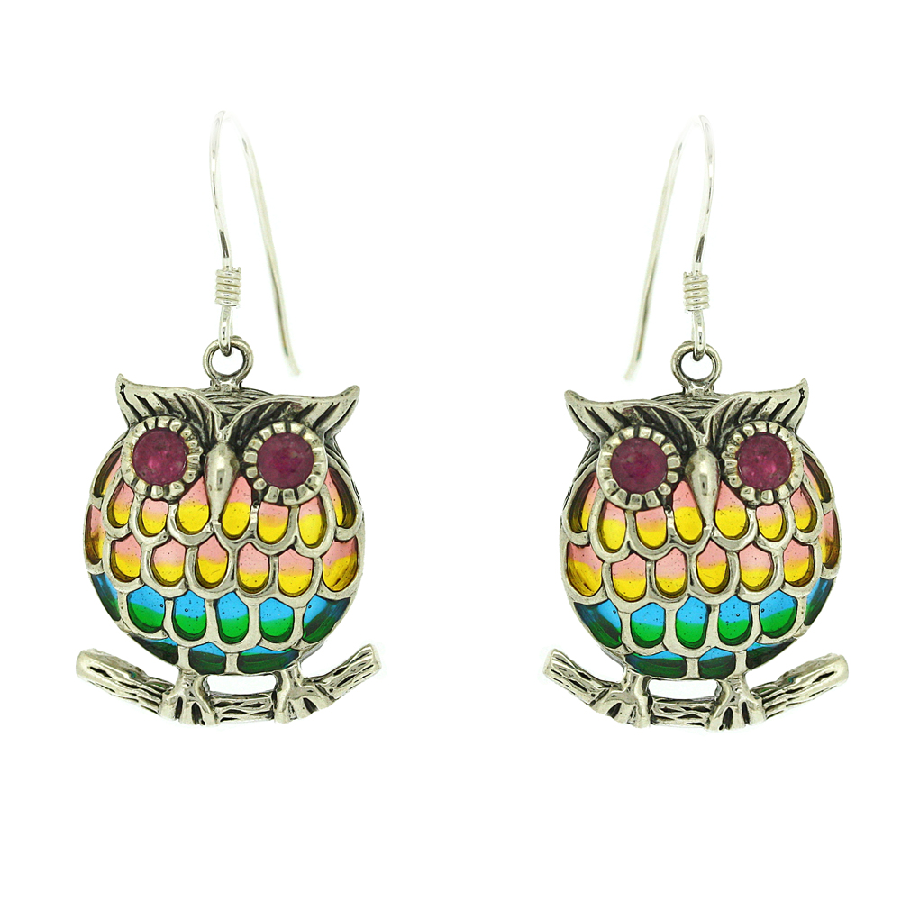 Enamels Wise Owl Earrings