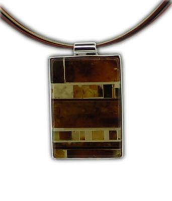 Mosaic Amber Rectangle Necklace