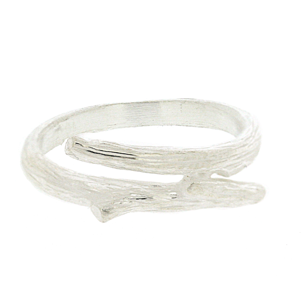 Silver Creation Cross Right Over Twig Ring