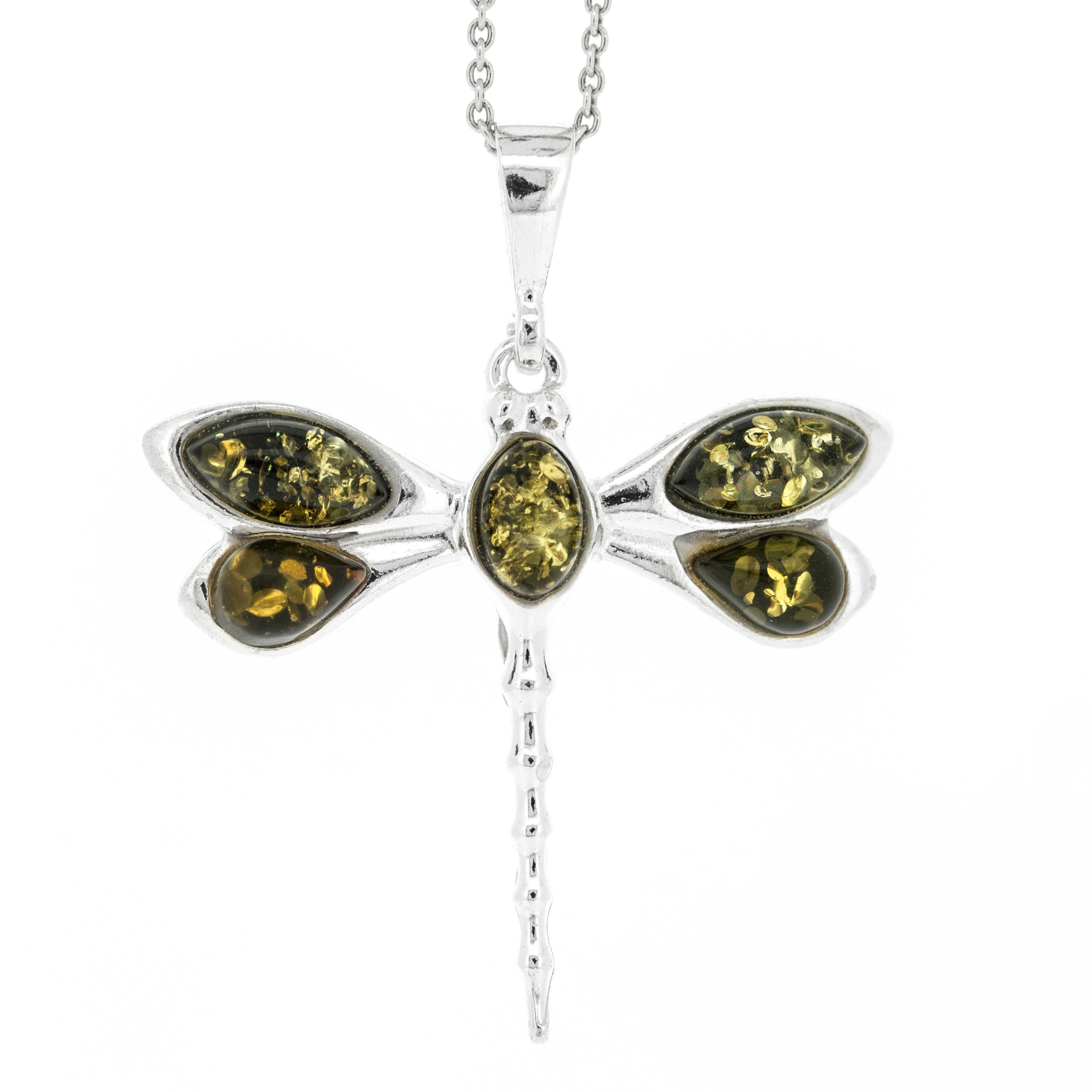 Classic Dragonfly Amber Pendant
