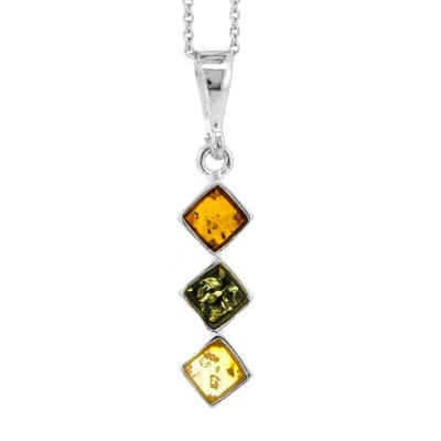 Classic Amber Trio Diamond Pendant