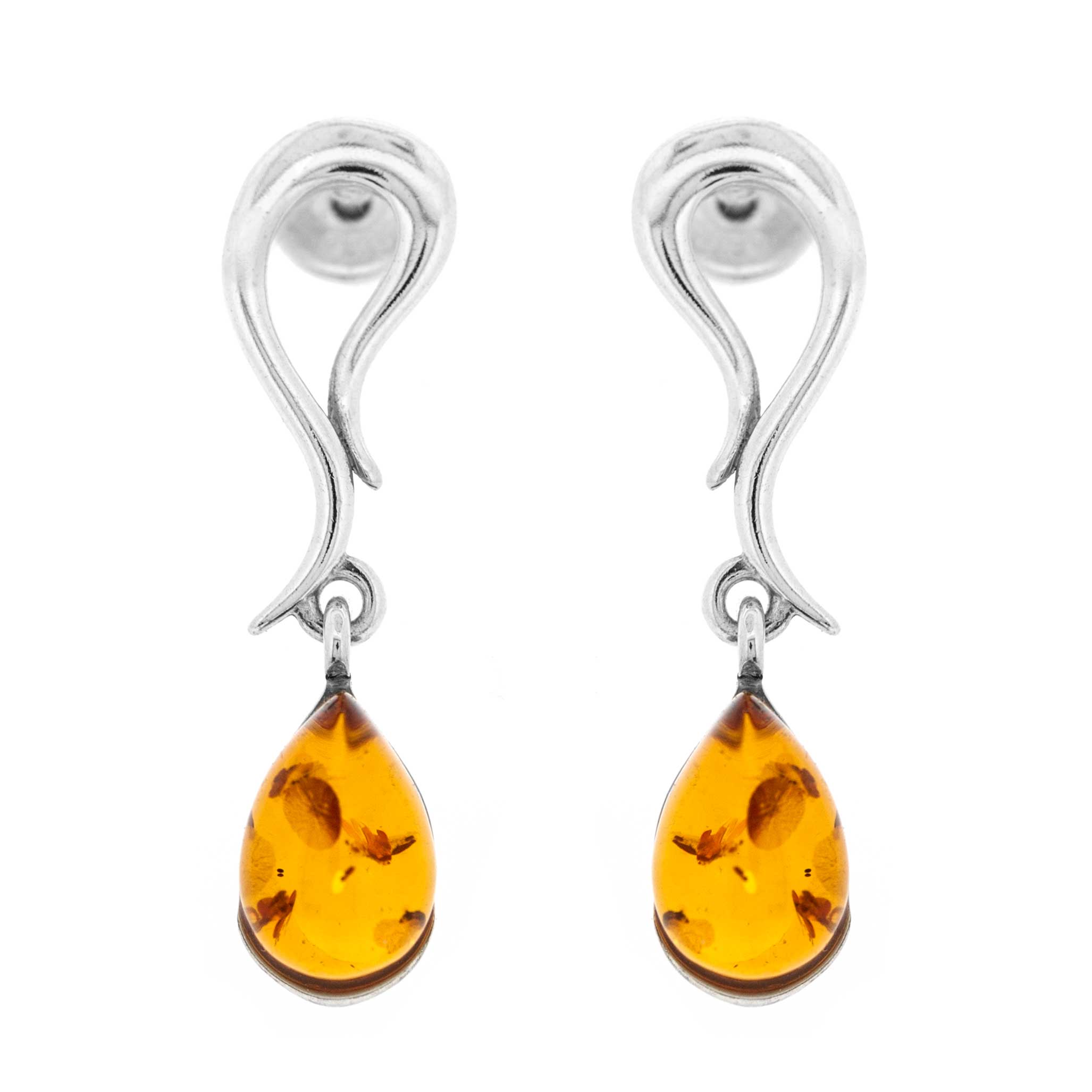 Classic Amber Two Tears Earrings
