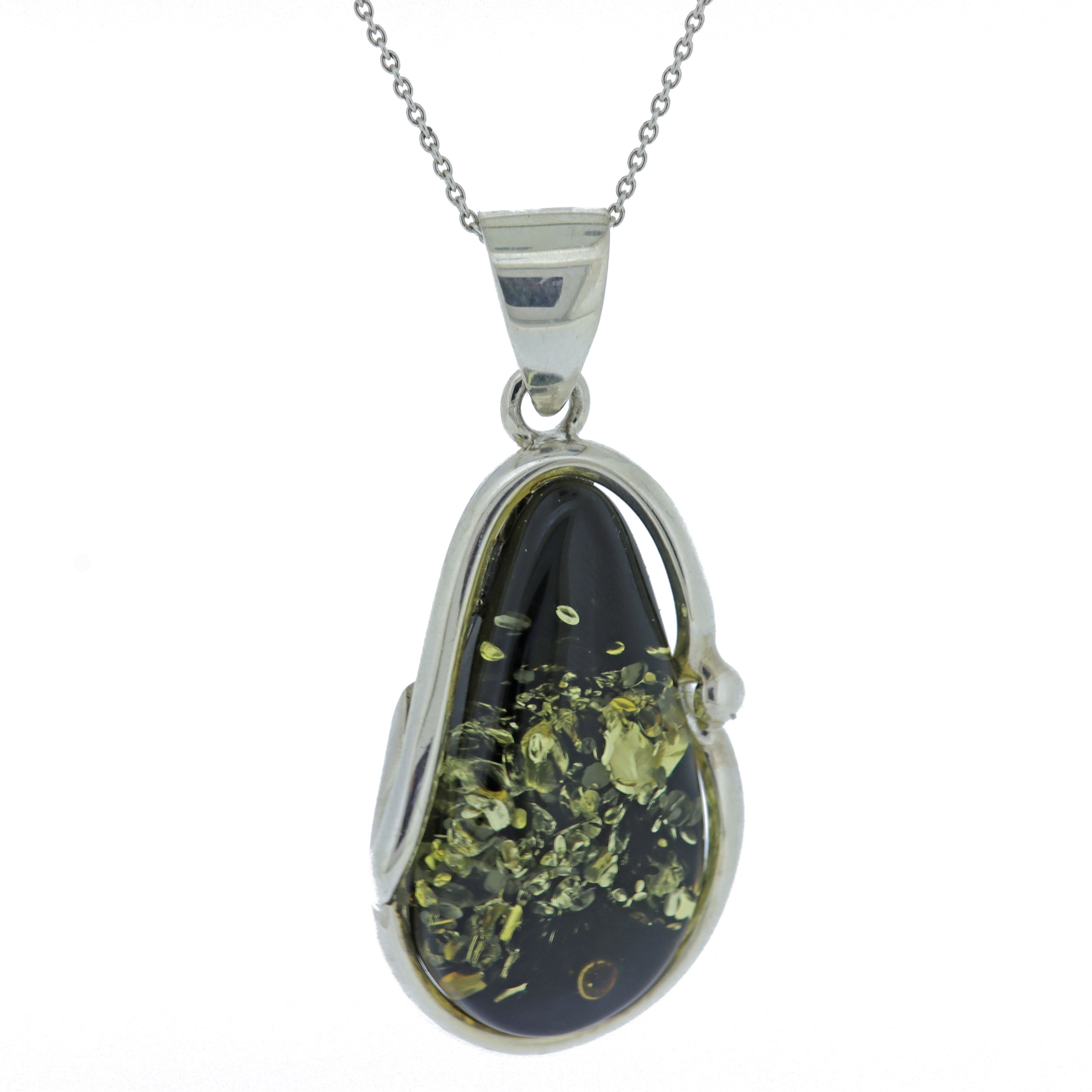 Bespoke Green Amber Pendant 