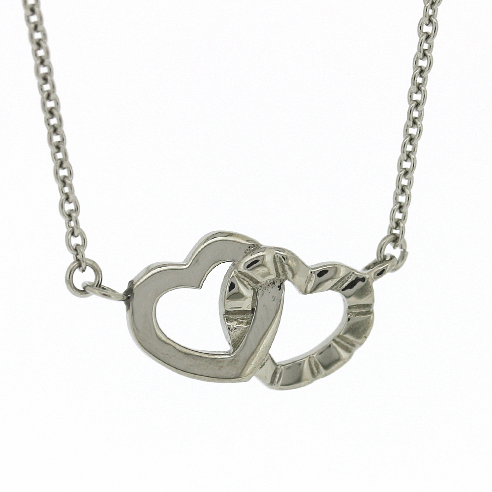 Nova Steel Double Heart Necklace