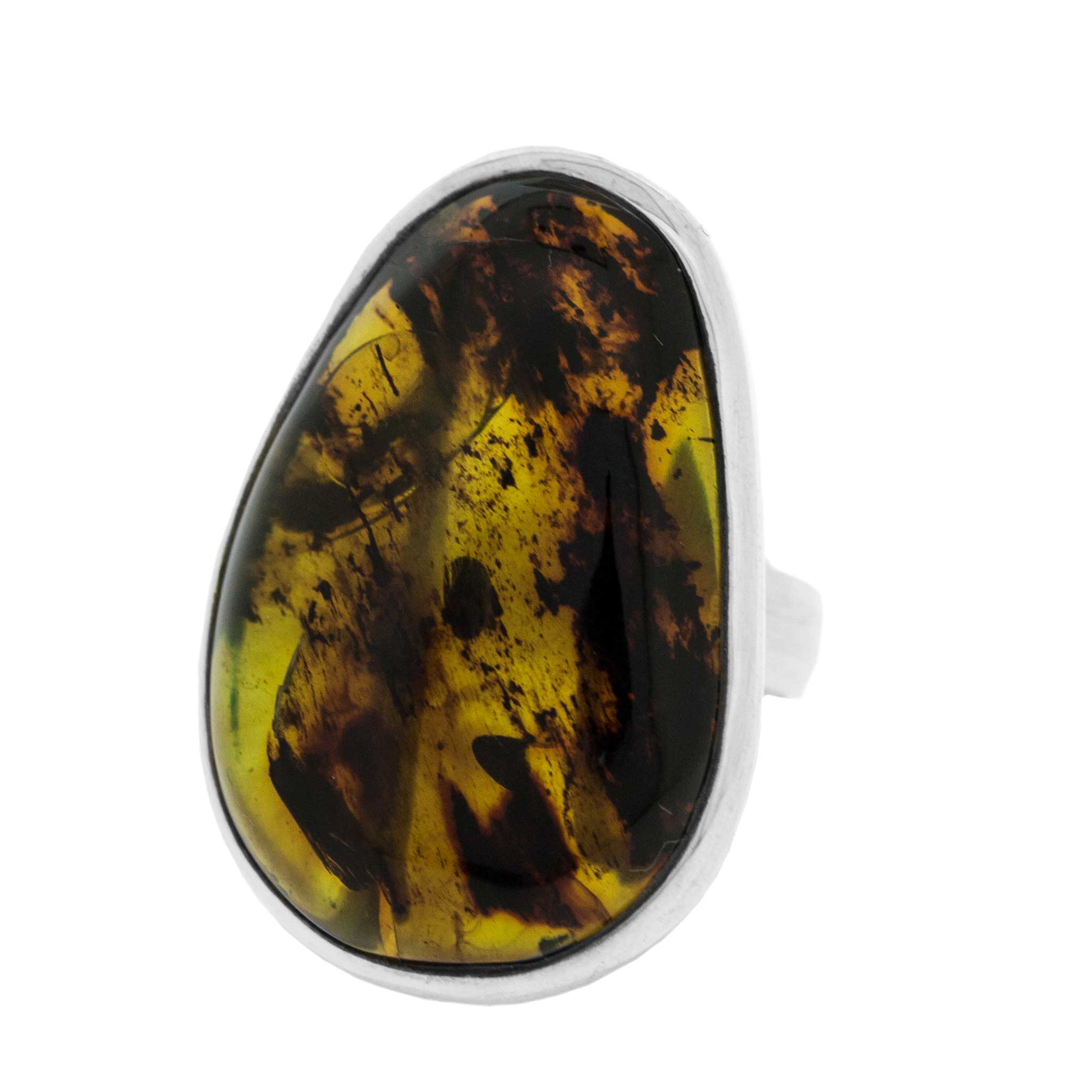 Bespoke Carribean Green Amber Ring