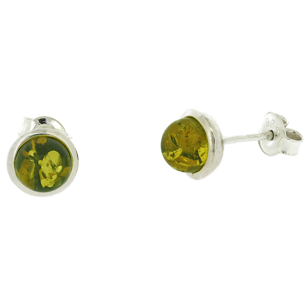 Amber Romance Round Stud Earrings