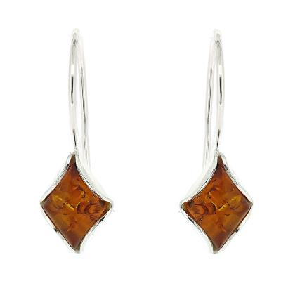 Classic Amber Diamond Shape Earrings