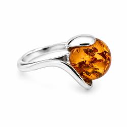 Amber Art Cognac Amber Swirls Ring