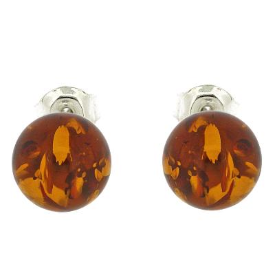 Classic Amber Plain Ball Studs