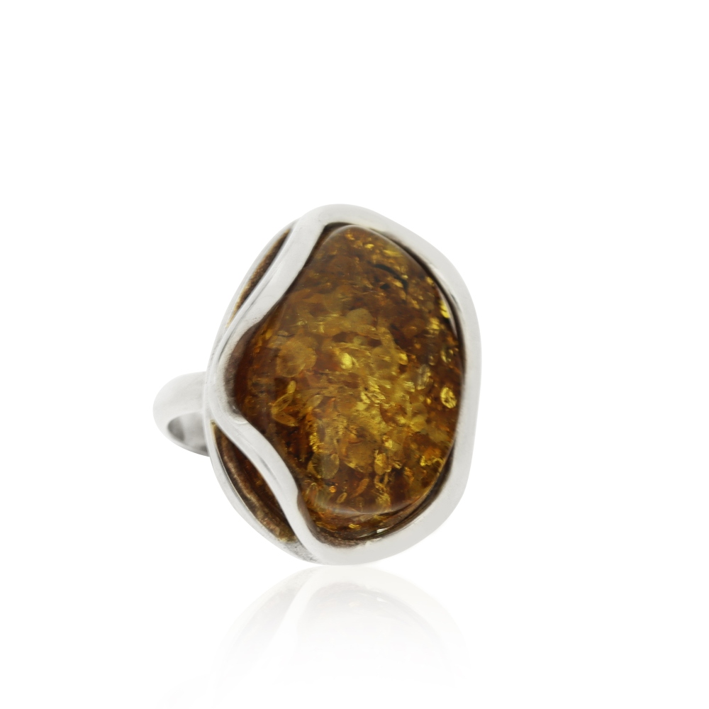 Bespoke Orange Amber Ring