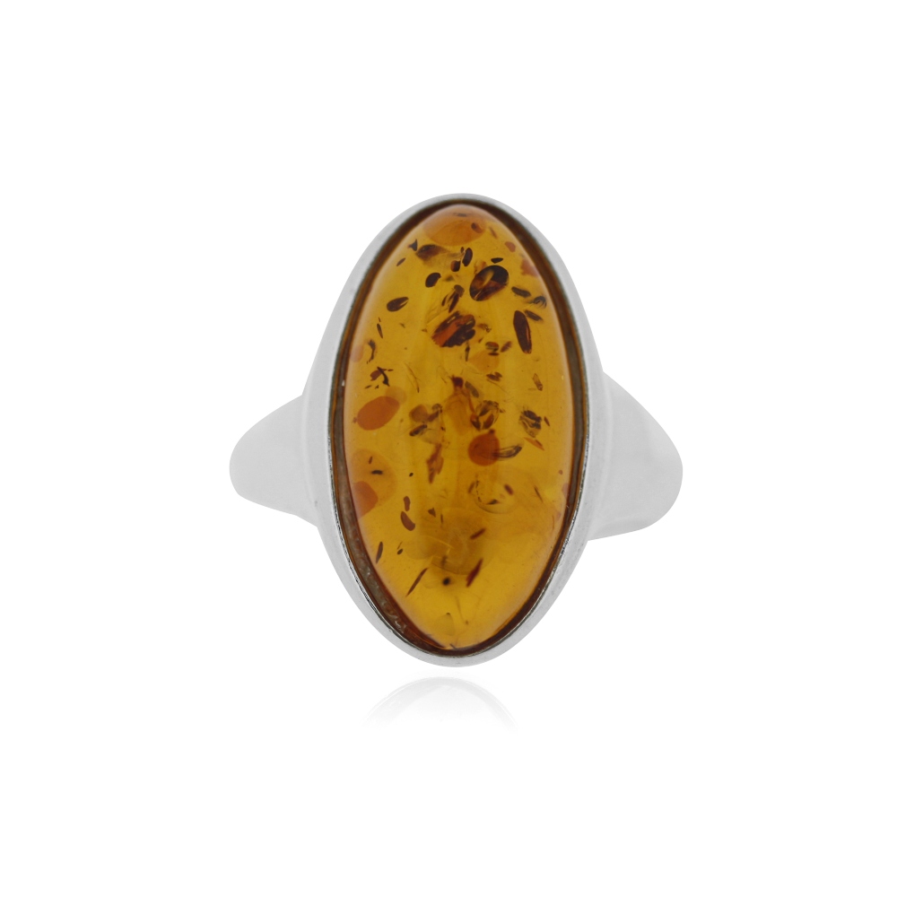 Classic Amber Oval Ring