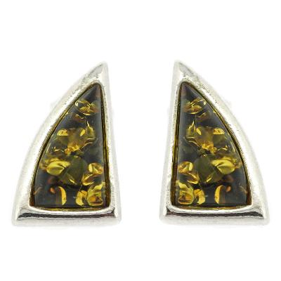 Classic Amber Triangle Studs