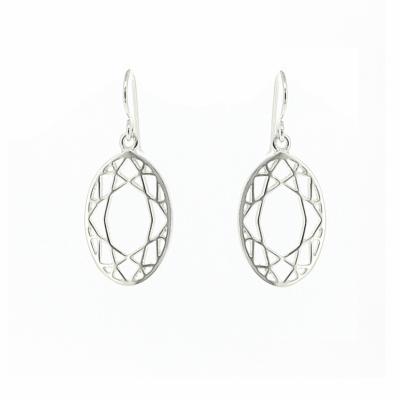 Geo Diamonds Oval Cut Drop Earrings