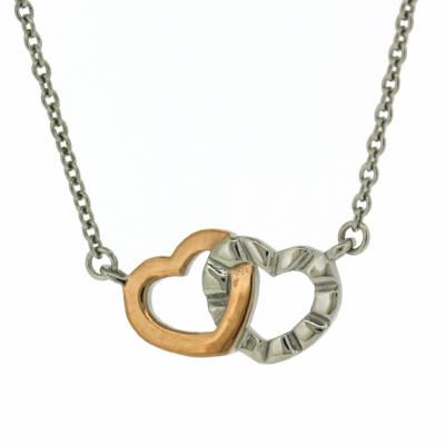 Nova Steel Interlocked Heart Necklace