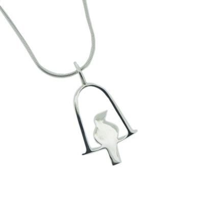 Silver Creation Perched Bird Pendant