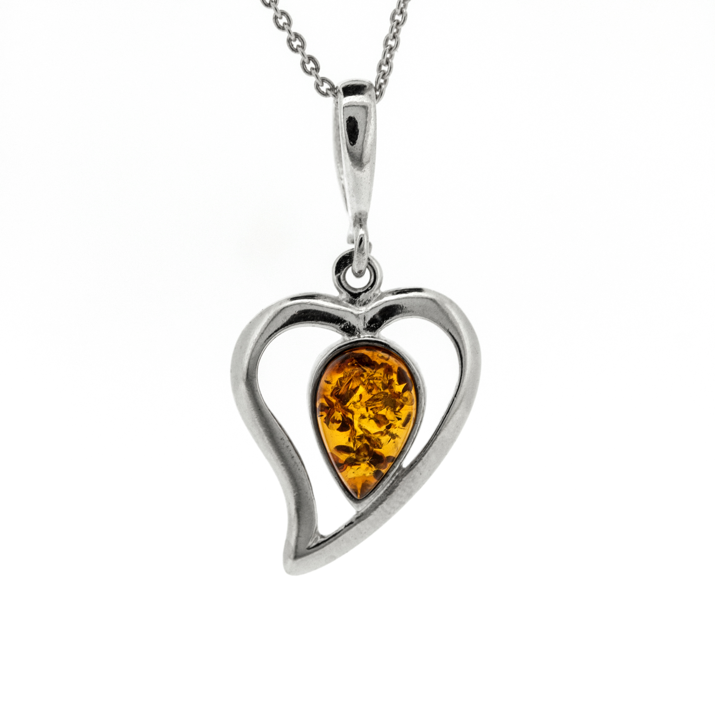 Classic Amber Heart Pendant