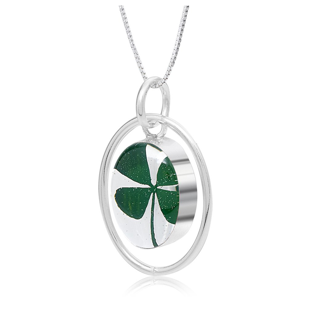 Shrieking Violet Four Leaf Clover Pendant