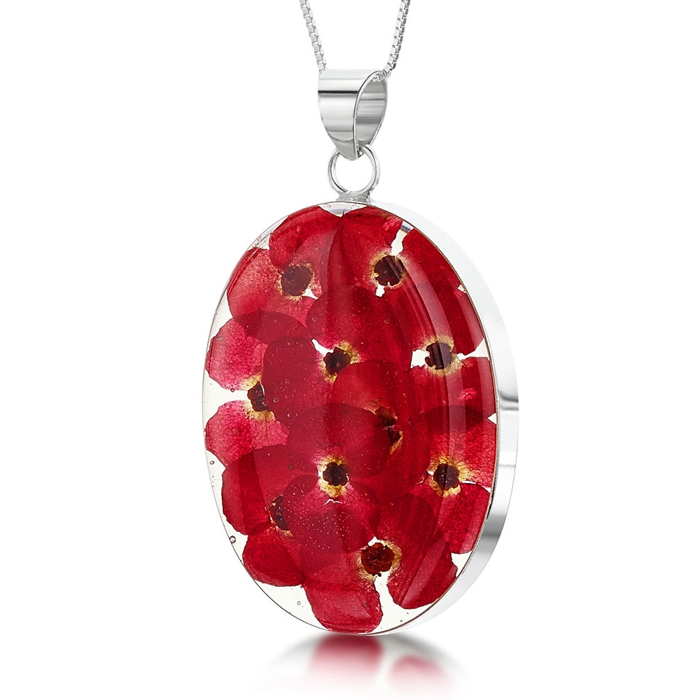 Shrieking Violet Poppy Lg Oval Pendant