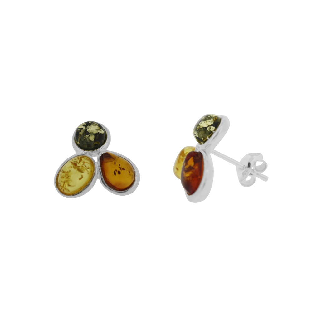 Classic Amber Mixed Amber Stud Earrings