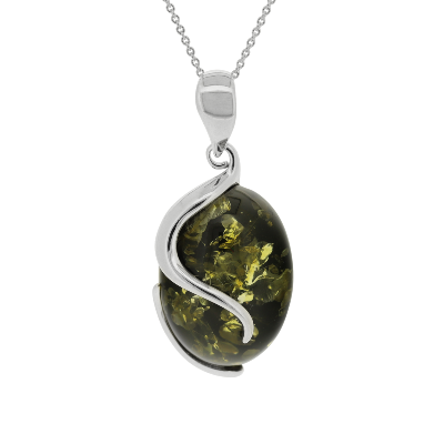 Classic Green Amber Swirls Pendant