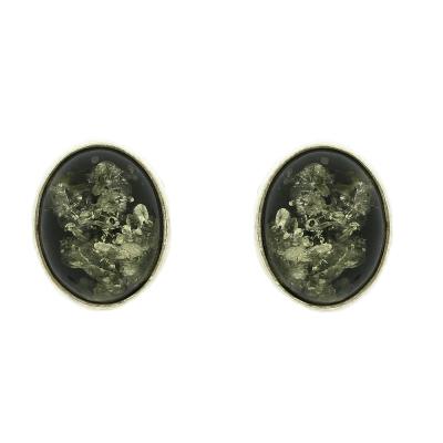 Classic Amber Oval Studs