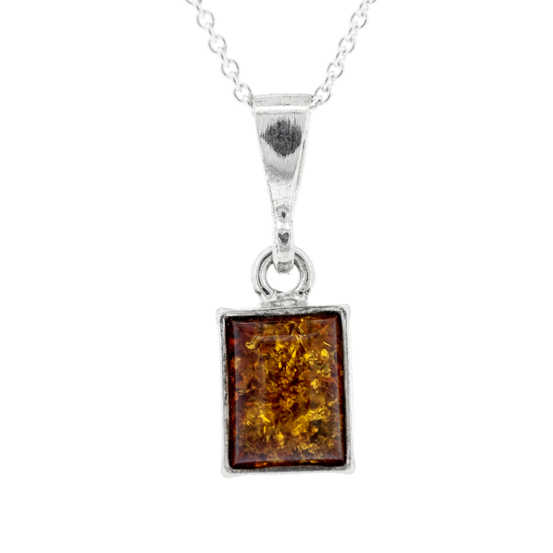 Classic Amber Small Rectangle Pendant