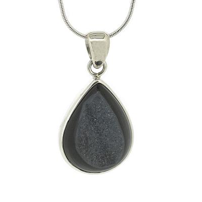 Bespoke Small Black Drusy Quartz Pendant