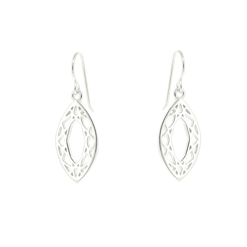 Geo Diamonds Marquise Cut Drop Earrings