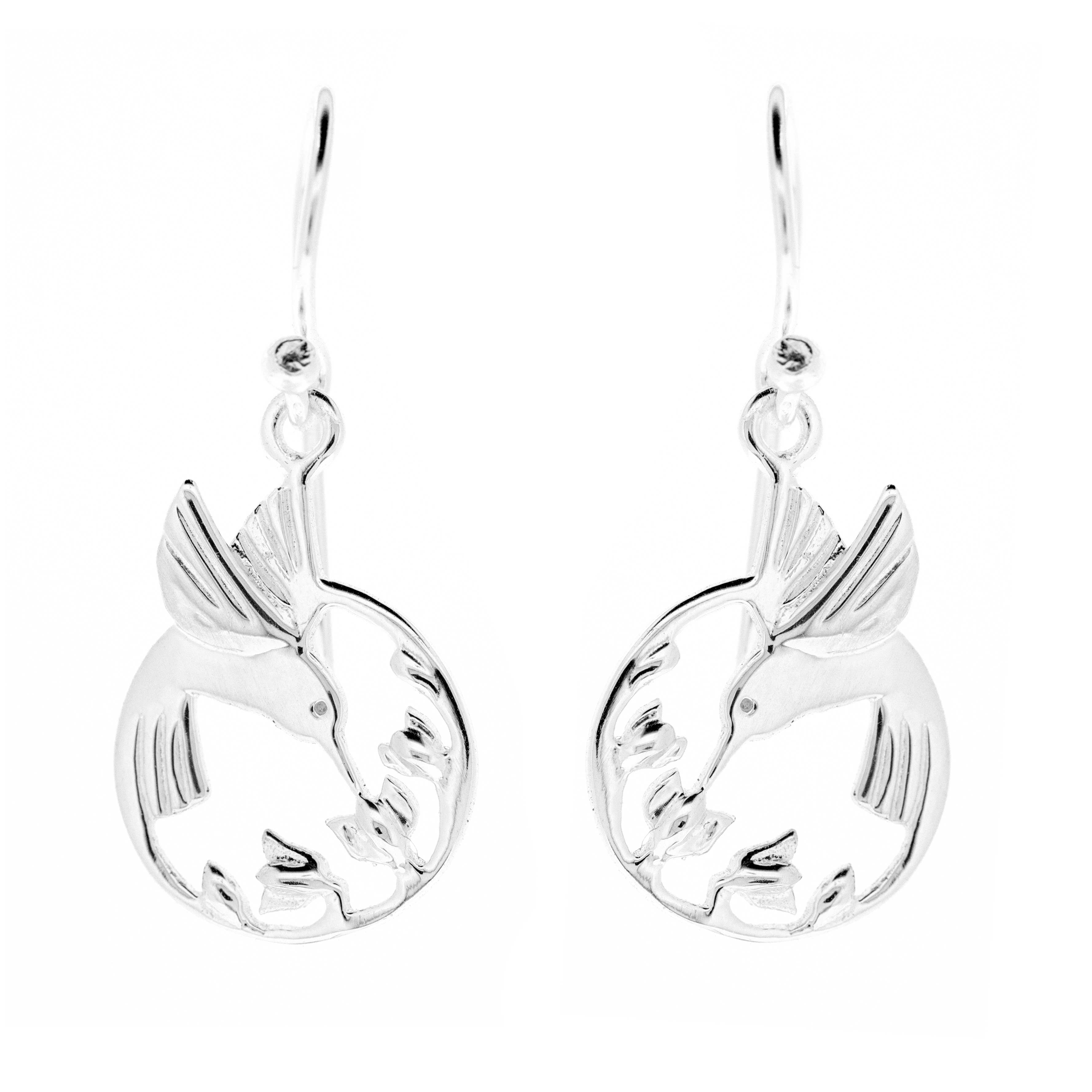 Kitten Round Hummingbird Earrings