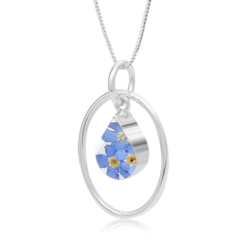 Shrieking Violet Forget me not Tear Pendant