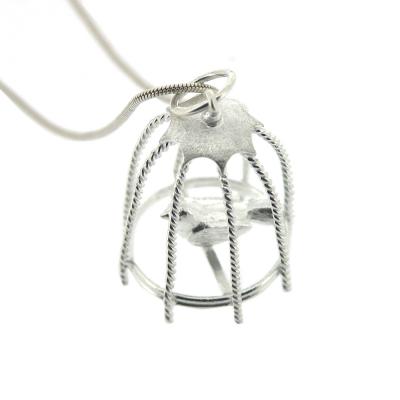 Silver Creation Tweetie Birdcage Pendant