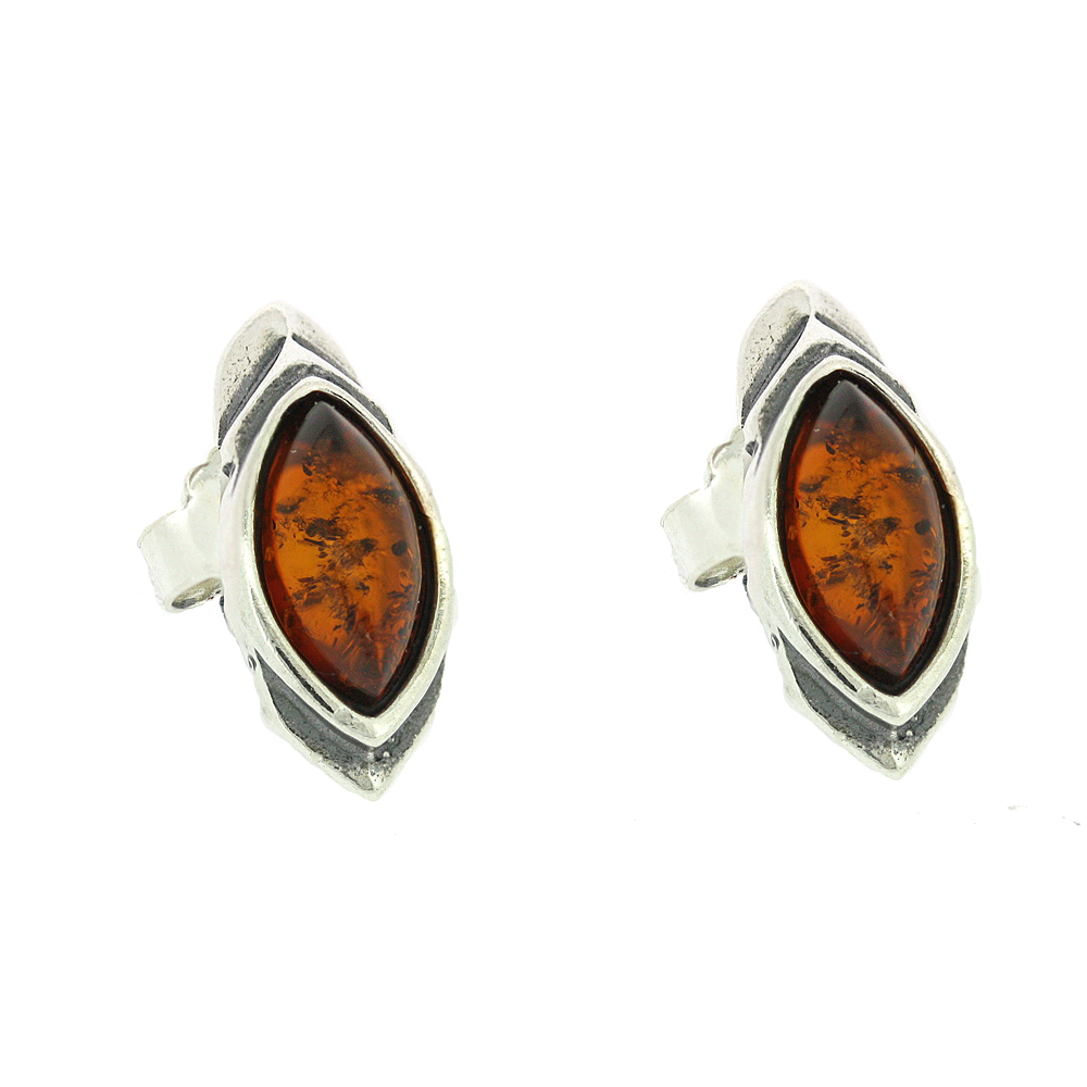 Classic Amber Marquise Studs