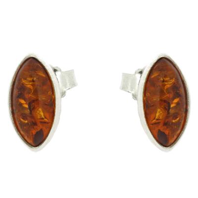 Classic Amber Marquise Studs