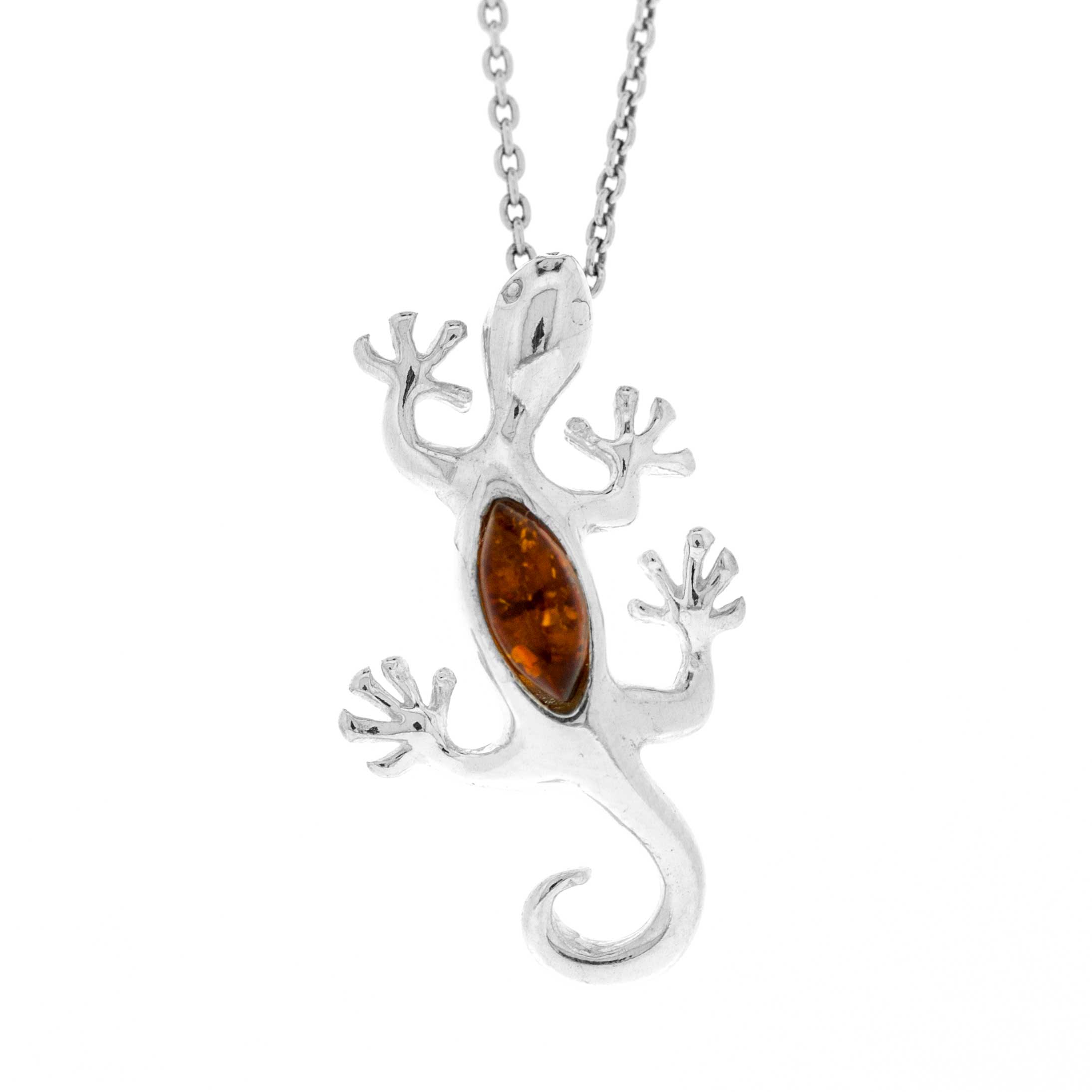 Classic Amber Gecko Pendant